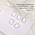 13# Large rectangular transparent glass nail rhinestones with K9 crystal facets, 10x14mm - Rectangular Style / 10*14mm / Clear