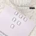 Sparkling transparent rectangular glass nail art rhinestones, size 8x10mm for elegant manicures - Rectangular Style / 8*10mm / Clear