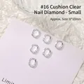 Clear pillow-cut nail art rhinestone glass gems for manicure, size 8x10mm. - Pillow Style / 8*10mm / Clear