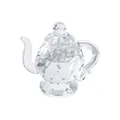 Close-up detail of a miniature crystal teapot ornament with a faceted glass body - No.30 Glass Teapot Ornament / 50x46x30mm