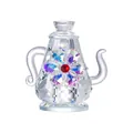 Tetera de cristal elegante con incrustaciones de flores para decoración del hogar - Tetera de Cristal