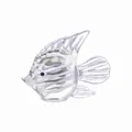Figura de pez de cristal artesanal con rayas blancas para decoración elegante del hogar - Transparente