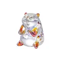 Iridescent crystal marmot figurine with colorful rainbow finish for home decor - 42*52*61mm / Amber