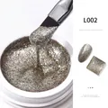 High-density starry platinum nail gel with sparkling silver glitter for manicures - Gold (02#)