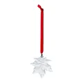 Clear crystal maple leaf Christmas tree hanging ornament with vibrant red ribbon - Maple Leaf Style (LSGJ354) / Maple Leaf (With 40CM Red Rope)