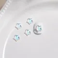 Star-shaped iridescent white K9 crystal nail art rhinestone ornament in 10x10mm size - Large Star (5236582938962) / Single Piece / White