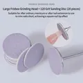 Testina abrasiva professionale frisbee con set di dischi abrasivi viola grana 120 - Mandrino + Dischi Abrasivi Frisbee Grandi (Grana 120) / 20 Pezzi per Confezione