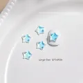 Star shaped sea blue aurora K9 crystal nail art charm for professional manicure decor - Large Star (5236582938964) / Single Piece / Aqua