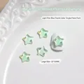 Star-shaped mint green K9 crystal nail art charms with flat back for professional manicure - Large Star (5236582938965) / Single Piece / Light Green