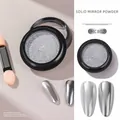 Premium solid metallic silver mirror powder for nail art decoration, color shade MCB02 - Bright Silver (MCB02)