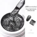 Gunmetal black glitter platinum nail gel high density sparkly polish for manicure 5g - Gunmetal Black (05#)