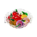 Miniature colorful glass fruit ornaments in a decorative clear glass bowl - Wavy Fruit Plate Set (Including 7 Fruits) / Set