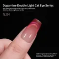 Dopamine double light cat eye nail polish gel N.04, sparkling pink red effect for DIY manicure - 15ml / Dopamine Cat Eye Gel 04#
