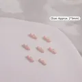 Pink pearl bow nail art charms, 2x9mm ballet style 3D decorations for DIY French nails. - Pink Bowknot / 1 Piece/Pack (2*9mm)
