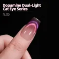 Professional sparkling double color cat eye nail polish gel in shade N.05 for manicure - 15ml / Dopamine Cat Eye Gel 05#