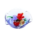 Elegant miniature handcrafted glass fruit set featuring a decorative blue glass bowl - Blue Fruit Plate Set (Including 4 Fruits) / Set