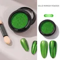 Emerald green solid mirror nail powder MCB06 with chrome metallic finish - Bright Green (MCB06)