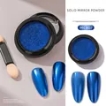 Deep blue solid mirror powder for nail art MCB07 with metallic chrome finish effect - Dark Blue (MCB07)