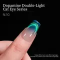 Dopamine dual-light cat eye nail polish glue in shimmering teal N.10 for manicure - 15ml / Dopamine Cat Eye Gel 10#