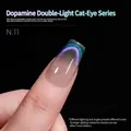Dopamine cat eye nail polish glue SKU N.11 featuring purple and green shimmer effect - 15ml / Dopamine Cat Eye Gel 11#