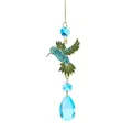 Attrape-soleil colibri en cristal avec strass bleus et verts pour voiture et maison - Colibri Bleu Lac