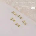 Elegant gold pearl bow-knot nail charms for French ballet style nail art decoration - Gold Bowknot / 1 Piece/Pack (4*8mm)