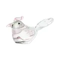 Elegante uccellino in cristallo rosa fatto a mano per decorazioni moderne da tavolo e regali - Smooth Bird Large / 85x40x43mm / Rosa