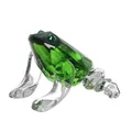Detailed macro view of a faceted green crystal frog figurine for elegant home decor. - Green Frog / 57*61*43mm