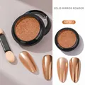 High quality solid champagne gold mirror powder for professional metallic nail art effects - Champagne Gold (MCB12)