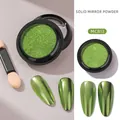Professional metallic green solid mirror nail powder for chrome effect manicure MCB13 - Bright Green (MCB13)