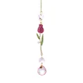 Eleganter Kristall-Tulpen-Sonnenfänger-Anhänger in Rosa und Gold für Auto oder Haus. - Tulpenanhänger (Rosa) / Länge ca. 30CM