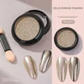 High-shine solid champagne gold mirror nail powder with a metallic chrome finish - Champagne Gold (MCB15)