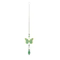 Acchiappasole decorativo in cristallo a farfalla verde con catena dorata e ciondolo a goccia. - Farfalla Verde (Perla a Prisma)