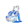Hand-blown colorful iridescent glass frog figurine for luxury home and office desktop decor - Medium Blue Frog / 43*45*61mm