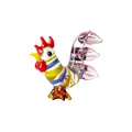Handcrafted colorful striped glass rooster figurine miniature for home desktop decor - 40*14*36.5mm (12.4g) / Medium Purple