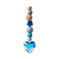 Perle Morandi colorate con cristallo a cuore sfaccettato acchiappasole per auto - Stile Cuore Morandi