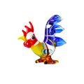 Colorful handmade glass rooster figurine cartoon animal micro-landscape ornament - 40*14*36.5mm (12.4g) / Medium Blue