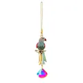 Bunter Papagei-Anhänger aus Metall mit Strasssteinen für Garten und Heimdekoration - Papagei / ca. 12CM