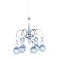 Elegant decorative octopus crystal chandelier pendant with faceted balls and silver chain - 20mm Ball Iron Pendant (Transparent) / 620mm