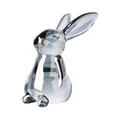 Polierte Kristall Hasenfigur Ornament für moderne Wohndekoration und Autoinnenausstattung - Rauchgrau Sitzender Hase / 5.1x5.5x9.2cm