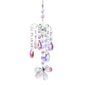 Sparkling iridescent AB faceted crystal suncatcher with flower pendant for garden decoration - Crystal Flower Pendant (AB Color) / Length approx. 45cm