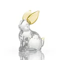 Elegante kristallen konijnenfiguur met champagnegouden oren voor huisdecoratie op tafel - Konijn met Gele Oren en Staart