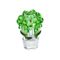 Élégante hortensia décorative en cristal vert dans un pot transparent facetté - 60x92mm / Vert Fruit