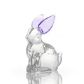 Elegante kristallen konijnenfiguur met paarse oren en een schone reflecterende basis decor - Konijn met Paarse Oren en Staart