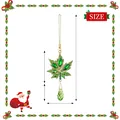 Grüner strassbesetzter Ahornblatt-Anhänger mit Kristalltropfen für Weihnachtsdeko - Ahornblatt Taschenanhänger