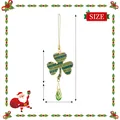 Grüner Strass-Kleeblatt-Hänger mit Kristalltropfen für festliche Weihnachtsdekorationen - Kleeblatt Taschenanhänger