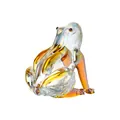Handcrafted iridescent glass frog figurine crystal ornament for home table decor - Amber Frog / 43*45*61mm