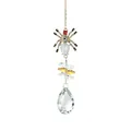 Atrapasol de Halloween de cristal con motivo de araña y gran colgante de lágrima - Colgante de Araña de Jade Blanco