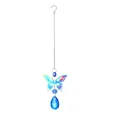 Acchiappasole decorativo a farfalla in cristallo con ciondolo a goccia blu sfaccettato - Farfalla Arcobaleno (Foglia a Rete)