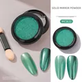 Premium solid green metallic mirror nail powder for chrome effect manicure decoration - Bright Green (MCB22)